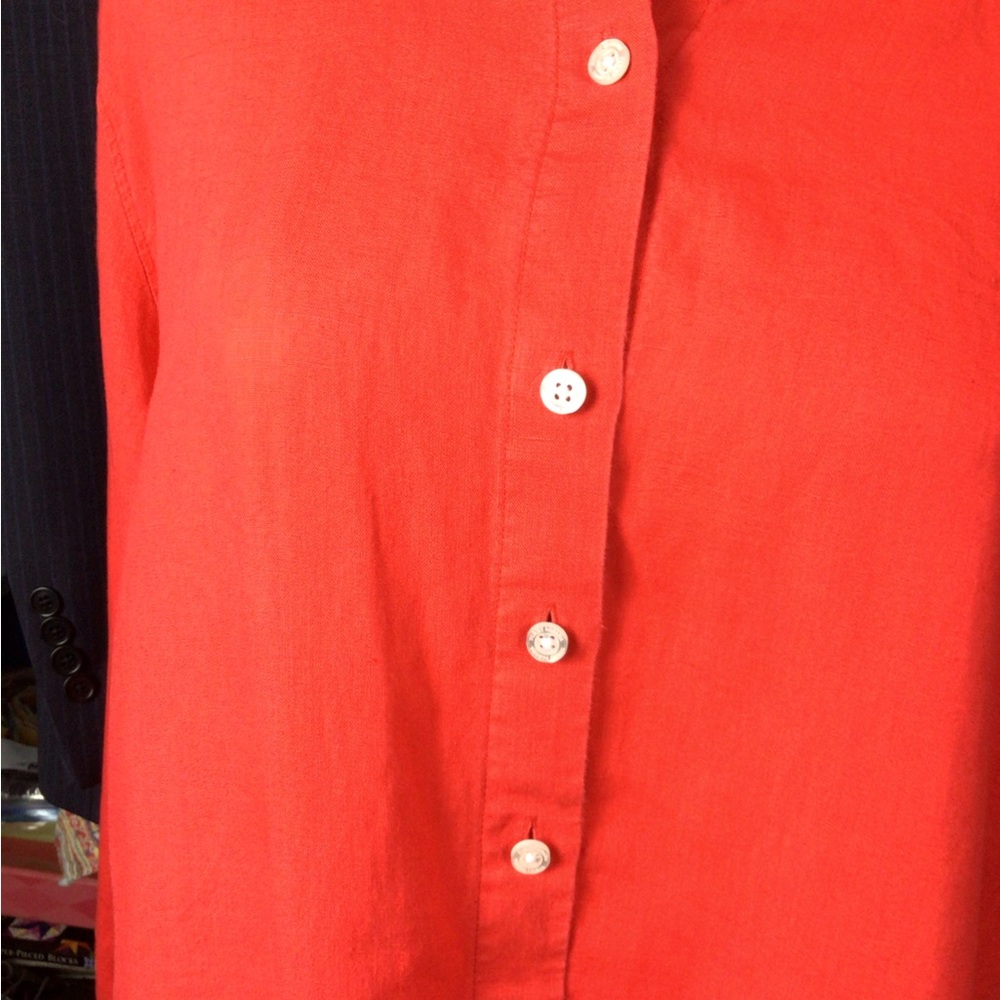 Tommy Bahama Women’s Linen Button-Down Tunic Shirt Cottagecore - Picture 12 of 12